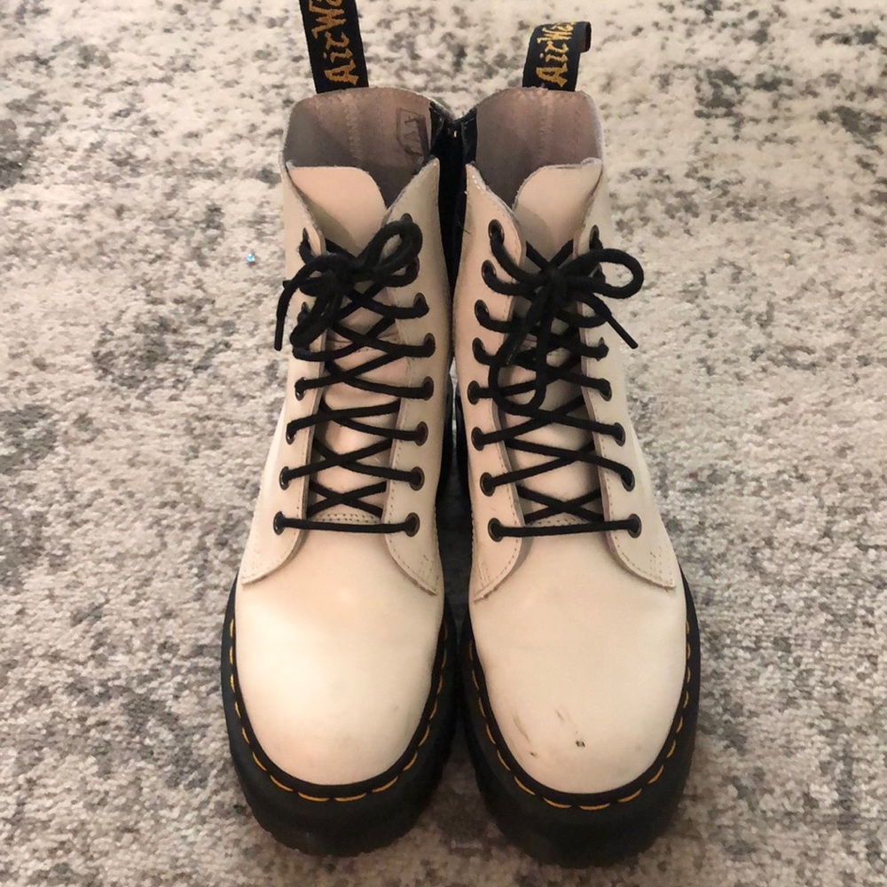 Dr. Martens White Platform Jadon Boots